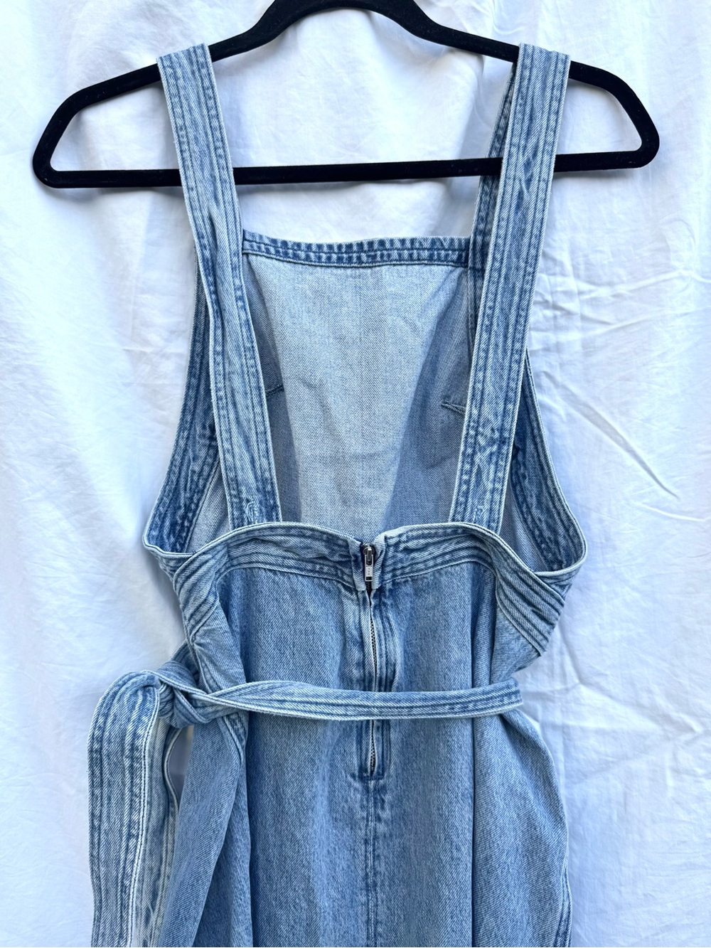 Denim Forum Light Blue Denim Mini Dress with Waist Tie - Picture 7 of 9